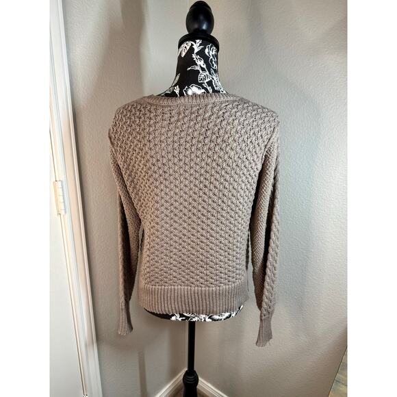 Chocolate Brown Crew Neck Sweater Paper Crane Size L - Picture 2 of 8